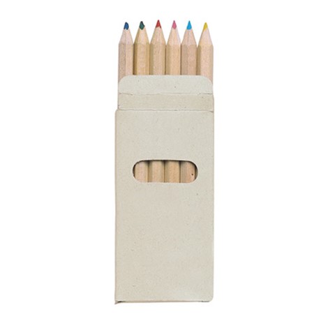 6 crayons de couleur publicitaire multicolore