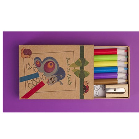 Artpaper - boite de 6 crayons de couleur personnalisé naturel