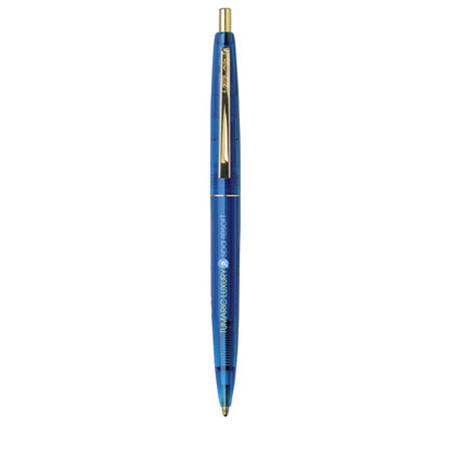 Bic® ecolutions® clic gold clear bille personnalisé bleu transparent/doré