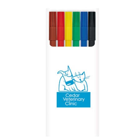 Bic® kids visa? set de 6 stylos feutres personnalisé blanc