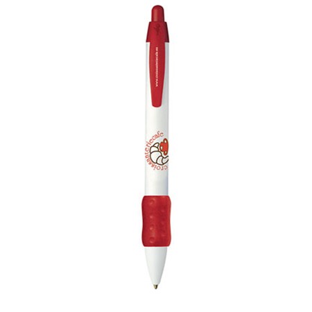 Bic® wide body? grip bille personnalisé blanc/rouge