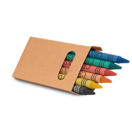 Boîte avec 6 crayons de cire personnalisé divers