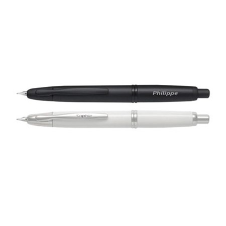 Capless stylo plume rétractable personnalisé noir