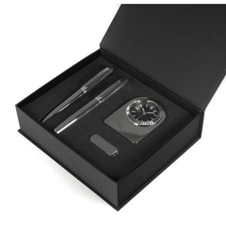 Coffret cadeau 4 pièces finition chrome personnalisé divers