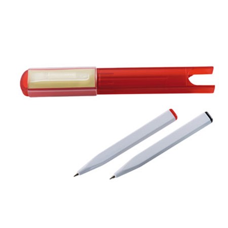 Collection 2 stylo à bille avec post-it lise personnalisé rouge