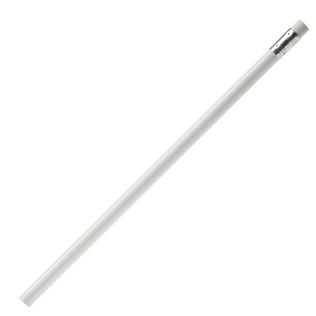 Crayon à papier avec gomme publicitaire blanc