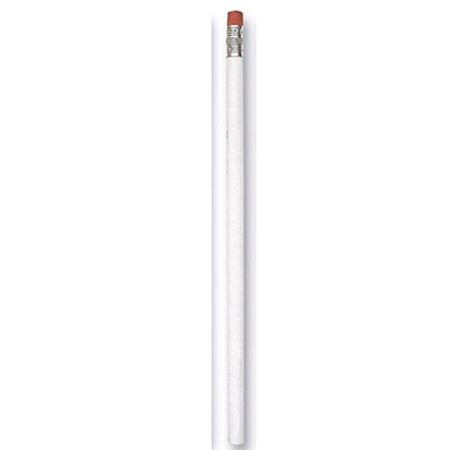 Crayon avec gomme blanc round publicitaire blanc