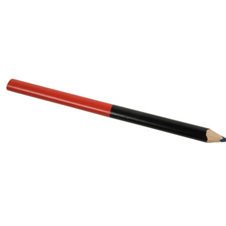 Crayon charpentier publicitaire rouge/bleu marine