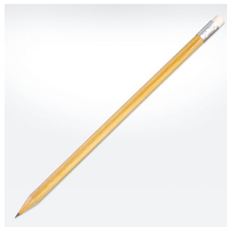 Crayon de bois certifié durable avec gomme publicitaire naturel