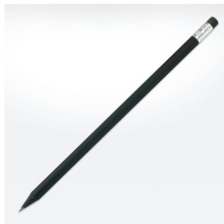 Crayon de bois certifié durable fsc avec gomme publicitaire noir