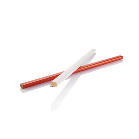 Crayon de charpentier rouge publicitaire blanc