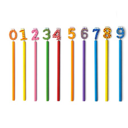 Crayon de couleur embout chiffre publicitaire assortiment