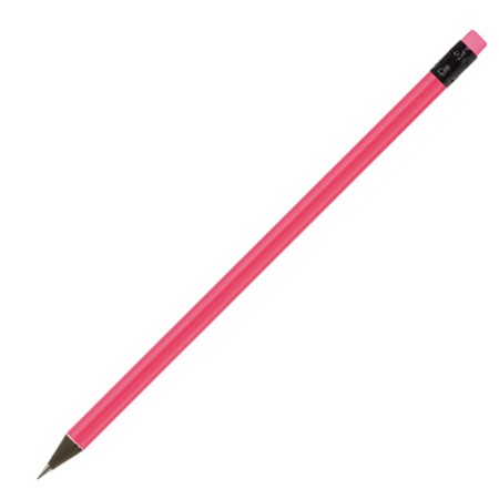 Crayon fluo avec gomme publicitaire rose