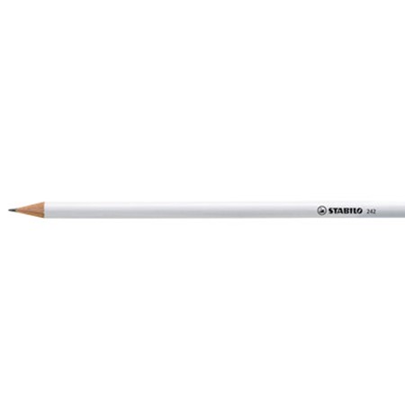 Crayon graphite stabilo crayon graphite vernis avec bout gomme publicitaire blanc