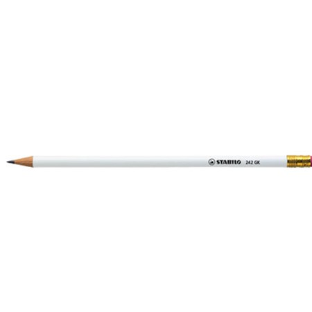 Crayon graphite stabilo crayon graphite vernis avec bout gomme publicitaire blanc