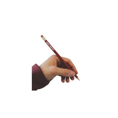 Crayon hexagonal avec gomme publicitaire rouge