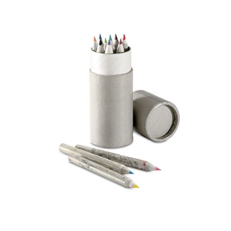 Crayons de couleur recyclés publicitaire gris