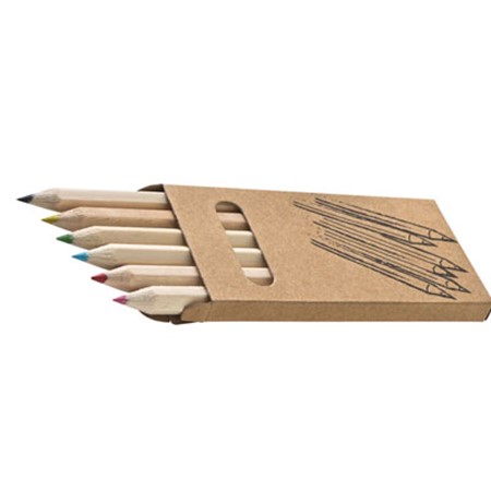 Crayons de couleurs en bois minnie publicitaire marron clair