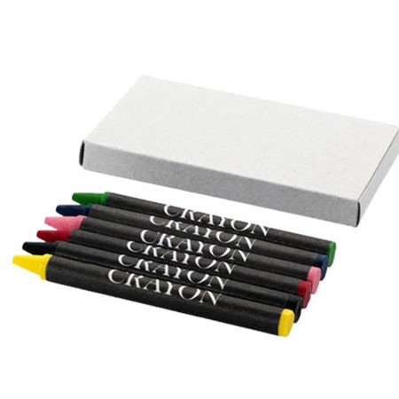 Crayons gras 6 pièces publicitaire gris