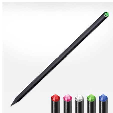 Crystal - crayon de bois certifié durable publicitaire noir/bleu