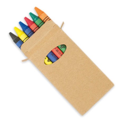 Étui 6 crayons cire de couleurs personnalisé divers