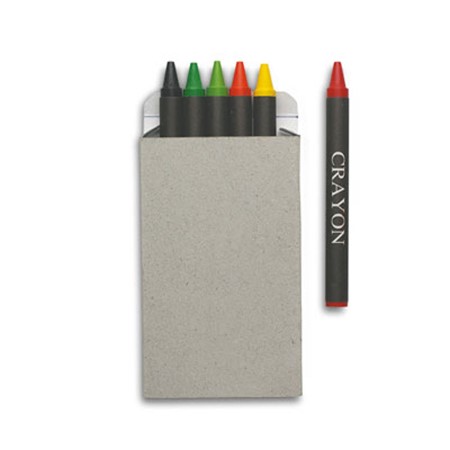 Etui 6 crayons cire personnalisé multicolore