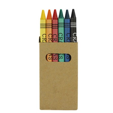 Etui de 6 crayons cire personnalisé divers