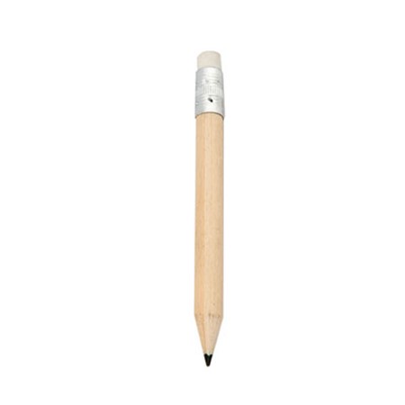 Mini crayon taillé avec gomme tiril publicitaire naturel