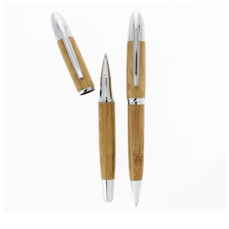 Natura - parure bille et roller personnalisé bambou