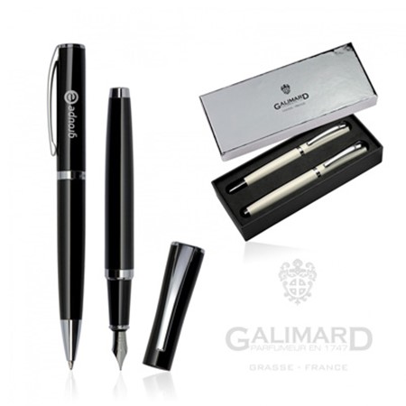 Parure bille/plume essentiel de galimard personnalisé blanc