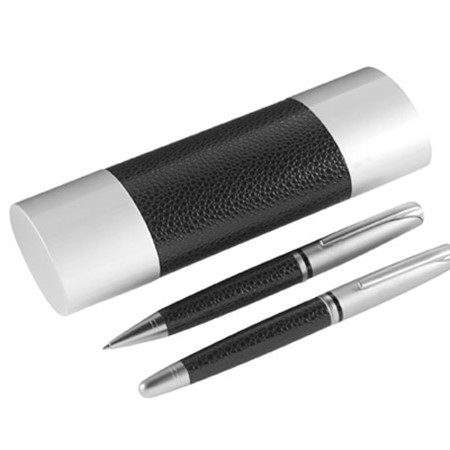 Parure de stylo bille et roller personnalisable noir