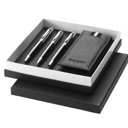 Parure de stylos à bille logoté noir