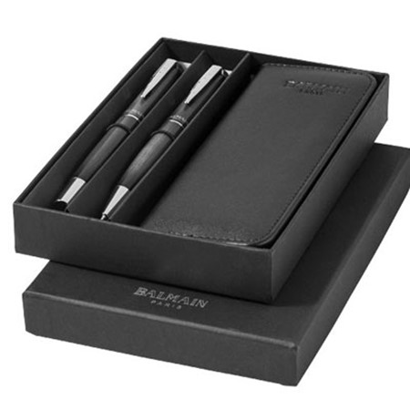 Parure de stylos balmain personnalisé noir