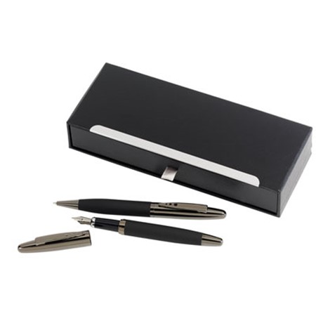 Parure de stylos 'black elegance' noir personnalisé noir
