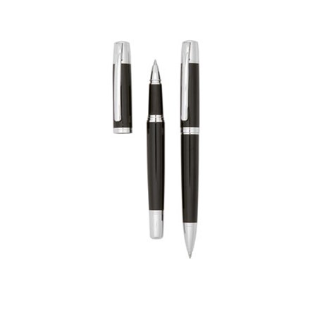 Parure de stylos 'sterling' noir personnalisé argenté/noir