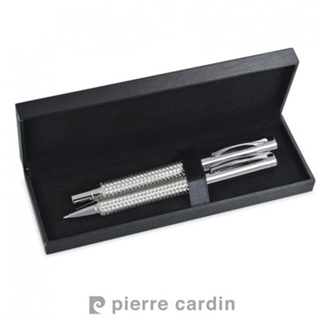 Parure stylo à bille/roller concorde pierre cardin personnalisé argenté