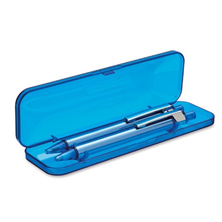 Set crayon et stylo publicitaire bleu