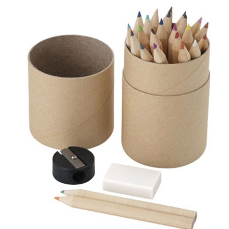 Set de 26 crayons de couleur publicitaire bois