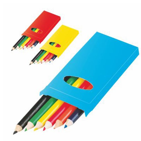 Set de 6 crayons de couleur publicitaire rouge