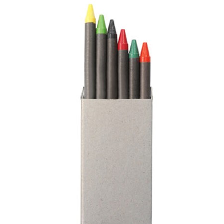 Set de 6 crayons gras personnalisé divers