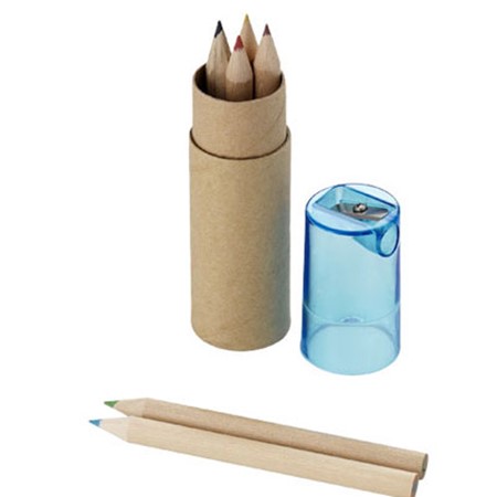 Set de 7 crayons de couleur publicitaire marron