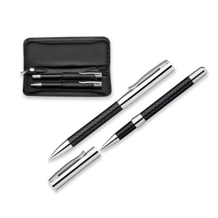 Set de stylo à bille et stylo roller fremis personnalisé noir