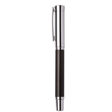 Set de stylos lined personnalisé noir argenté