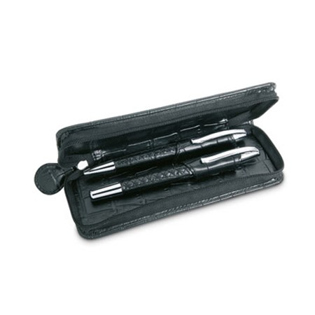 Set élégant motifs croco personnalisé noir
