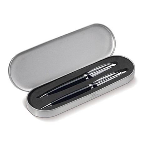 Set stylo bille et porte-mines personnalisé noir