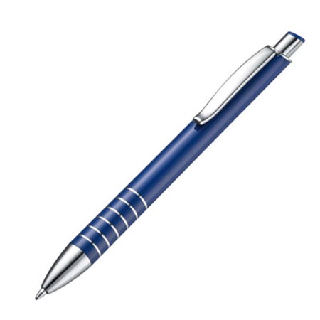 Set stylo dans boîte en métall personnalisé bleu
