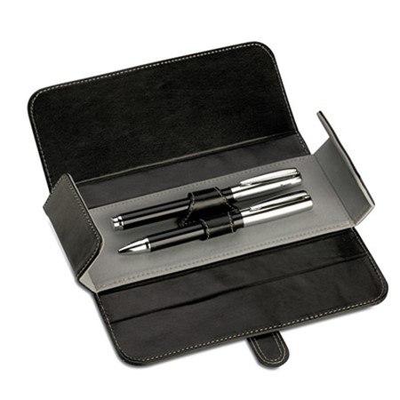 Set stylo roller et bille personnalisé noir