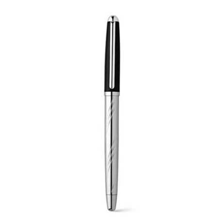 Set stylo roller et stylo à bille tigris personnalisé argenté/noir