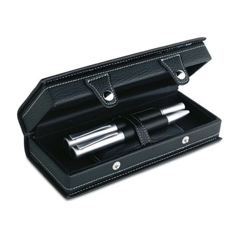 Set stylos bille et plume personnalisé noir