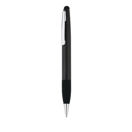 Stylo 2-en-1 touch argent personnalisé noir